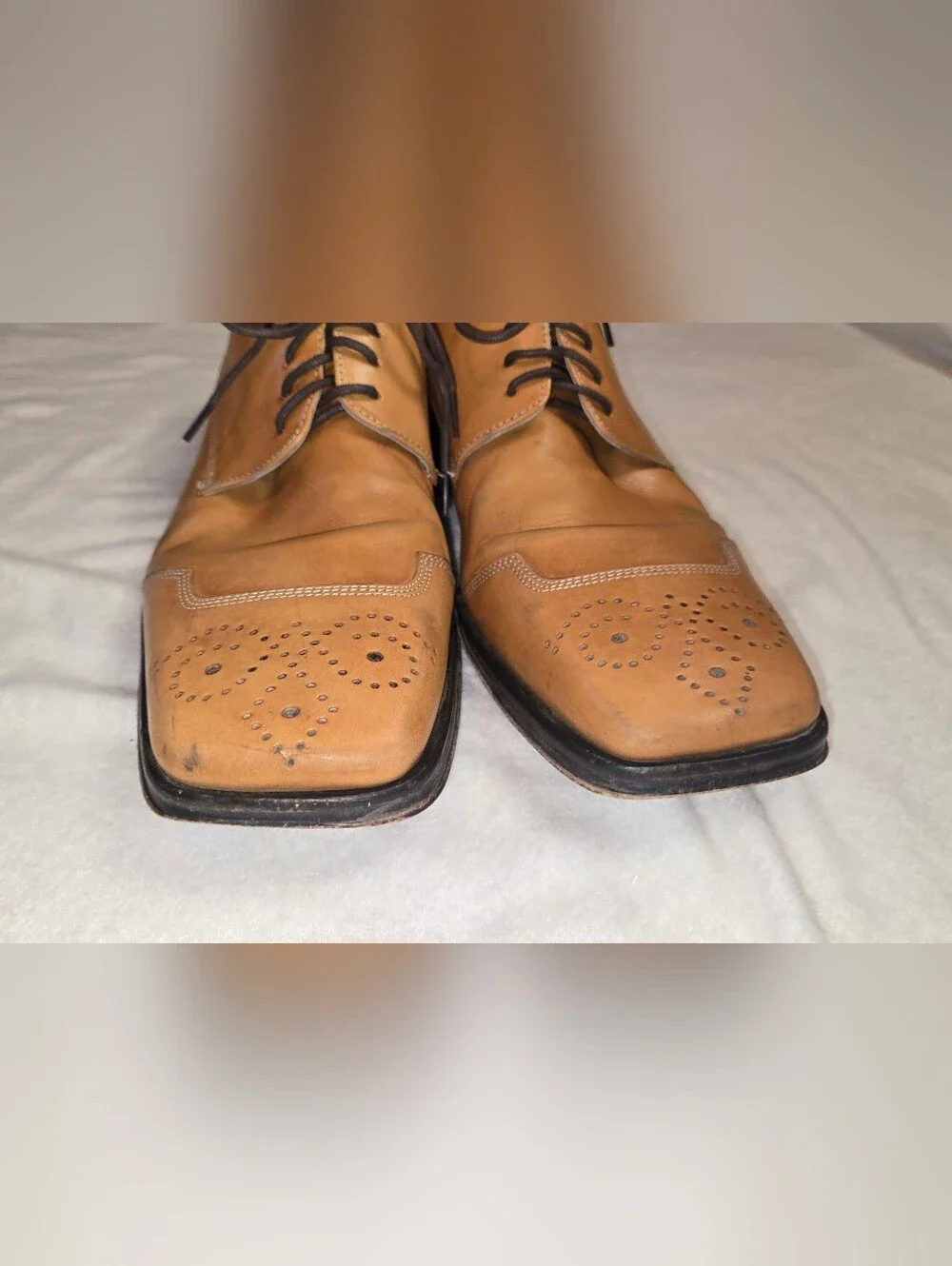 Kenneth‎ Cole Square-Toe Brogue Size 11 Lace-Up Dress Shoes